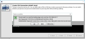 LCMC SSH Fingerprint Akzeptieren