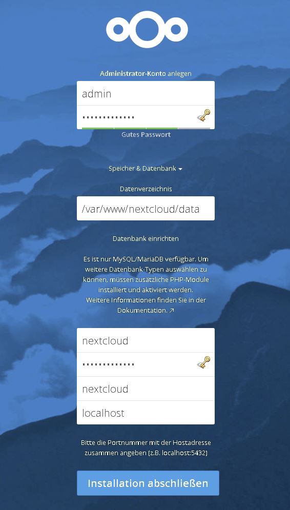 nextcloud Setup